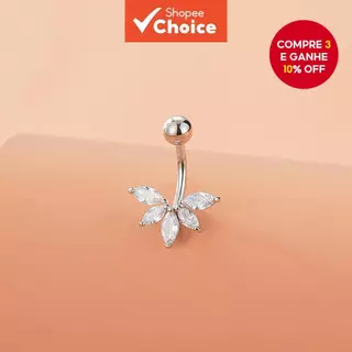 1pc Elegante Glamouroso Em Forma De Leque Folha Zircão Umbigo Anel Feminino Jóias Do Corpo em Oferta na Shopee