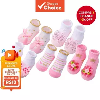 Meias De Algodão Para Bebês Meninas Acessórios De Desenho Animado 5 Pares/Conjunto Recém-Nascidos De 0 A 24 Meses em Oferta na Shopee