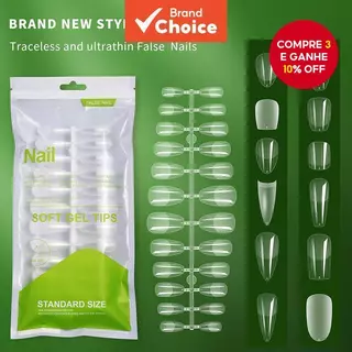 120 Pçs/Saco Ballet Unhas Falsas Totalmente Transparentes Acrílico Conjunto Imprensa Em Dicas Tamanho Misto Falso Ongles em Oferta na Shopee