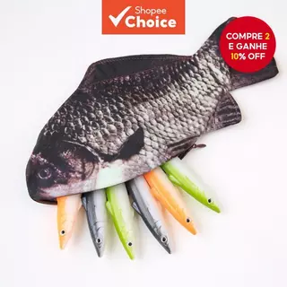 Criativo Estojo De Lápis Modelador De Peixe/Saco Com Desenho Para Homem/Mulher em Oferta na Shopee