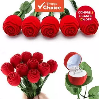 1pc Caixa De Armazenamento De Jóias De Rosa Vermelha , Elegante Vitrine De Anel De Flor Para Noivado Ou Presente (Sem Ra em Oferta na Shopee