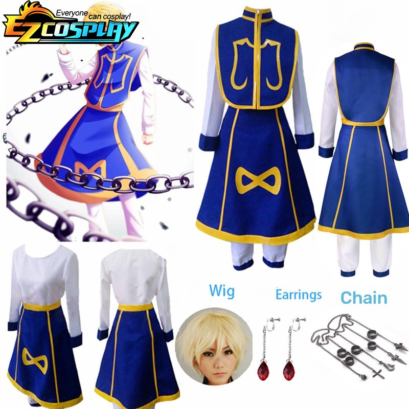 Anime Manga Hunter x Cosplay Traje Kurapika Correntes Anel Brinco Camisa Peruca Festa De Natal Uniforme Fato