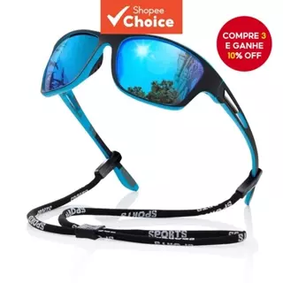Óculos De Sol Esportivos Para Homens Com Lentes Reflexivas , Ciclismo Antipoeira (Inclui Alça De Pescoço em Oferta na Shopee