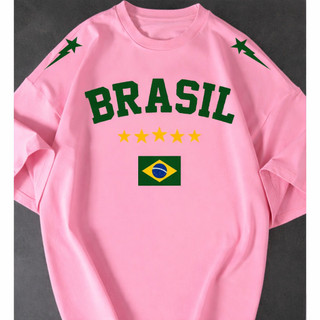 Camisetão Feminina Brasil Seleção Copa Streetwear Oversized Estilosa 100% Algodão Premium — foto 7 — Achou Levou Brasil