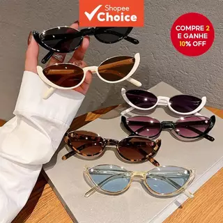 Moda Meia Armação Pequeno Olho De Gato Óculos De Sol Para Mulheres Vintage Tons Verão Praia Rua Eyewear em Oferta na Shopee