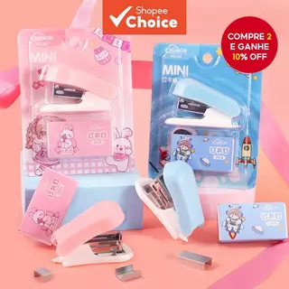 Conjunto De Mini Grampeador De 1 Unidade-Portátil Bonito De Desenho Animado Com Grampos , Tamanho Pequeno Para Estudante em Oferta na Shopee
