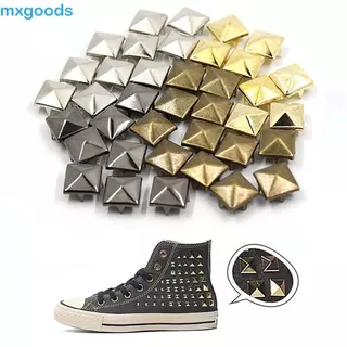 MXGOODS1 Rebites Quadrados 100 Unidades/Pacote Forma De Pirâmide Qualidade Criativa Para Chapéu , Bolsa , Roupas Decoraç