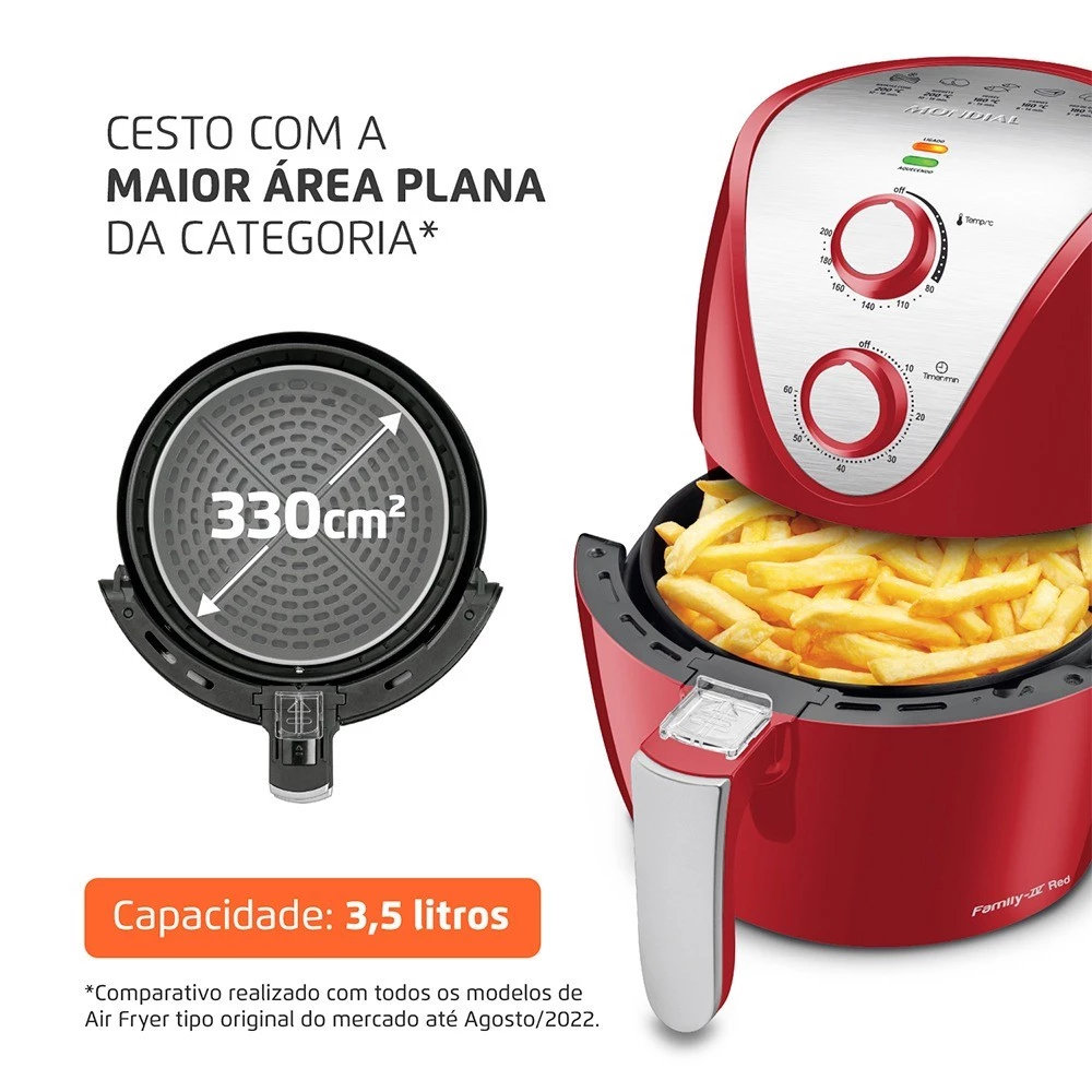 Fritadeira elétrica sem óleo Air Fryer 3.5L 1.500 Watts AF-32-RI Mondial