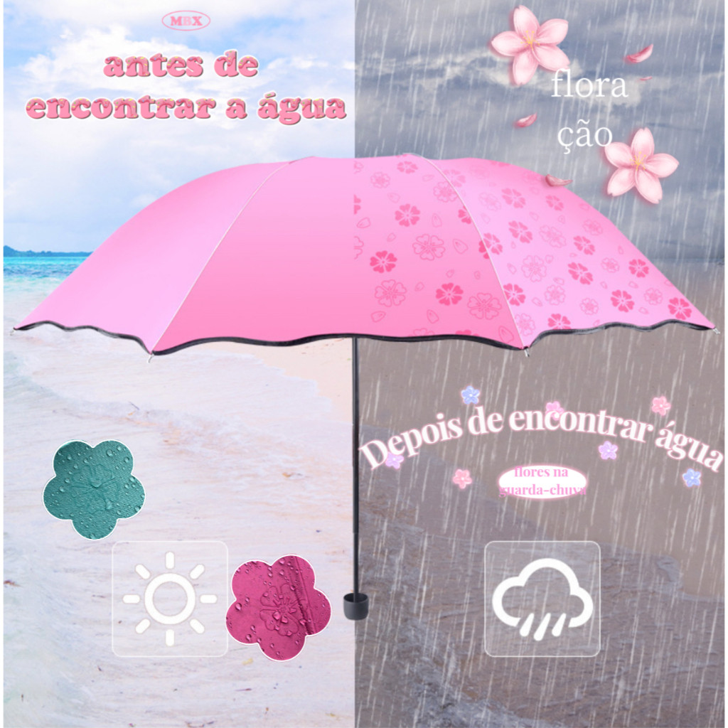 Guarda-Sol Grande Encontre Água E Flores Aparecem ! Reforçado Com ...