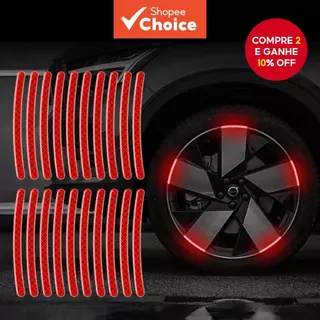 20 Peças Adesivos Refletivos De Listras Decorativas Para Rodas De Carro , De Aviso De Segurança Noturna , Decalques Moto