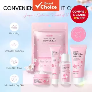 LAIKOU Japão Sakura Travel Skincare Set SKin Tone Reparador Hidratante 4 Unidades em Oferta na Shopee