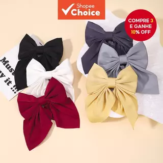 Grampo De Laço De Cabelo De Cetim Para Meninas , Infantil De Cor Sólida , Presilhas De Borboleta em Oferta na Shopee