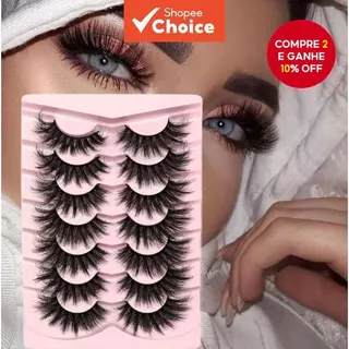 7 Pares De Cílios Postiços Grossos E Fofos , Enrolados De 19 Mm , Uso Diário Natural em Oferta na Shopee