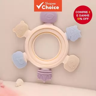 Mordedor de Anel de 1 Pedaço de Silicone para Cola de Mastigar e Molar de Bebê em Oferta na Shopee