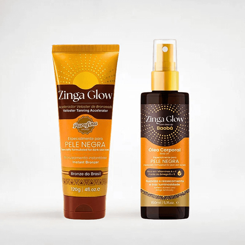 Kit Zinga Glow Dupla Intensa - Acelerador de Bronze + Oleo Hidratante ...