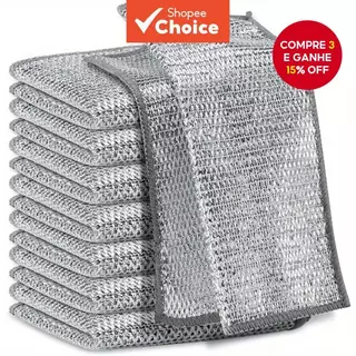 Pano De Prato De Fio De Metal Com 10 Pacotes De Panos De Limpeza De Cozinha Antiaderentes Para Panelas , Frigideiras E F em Oferta na Shopee