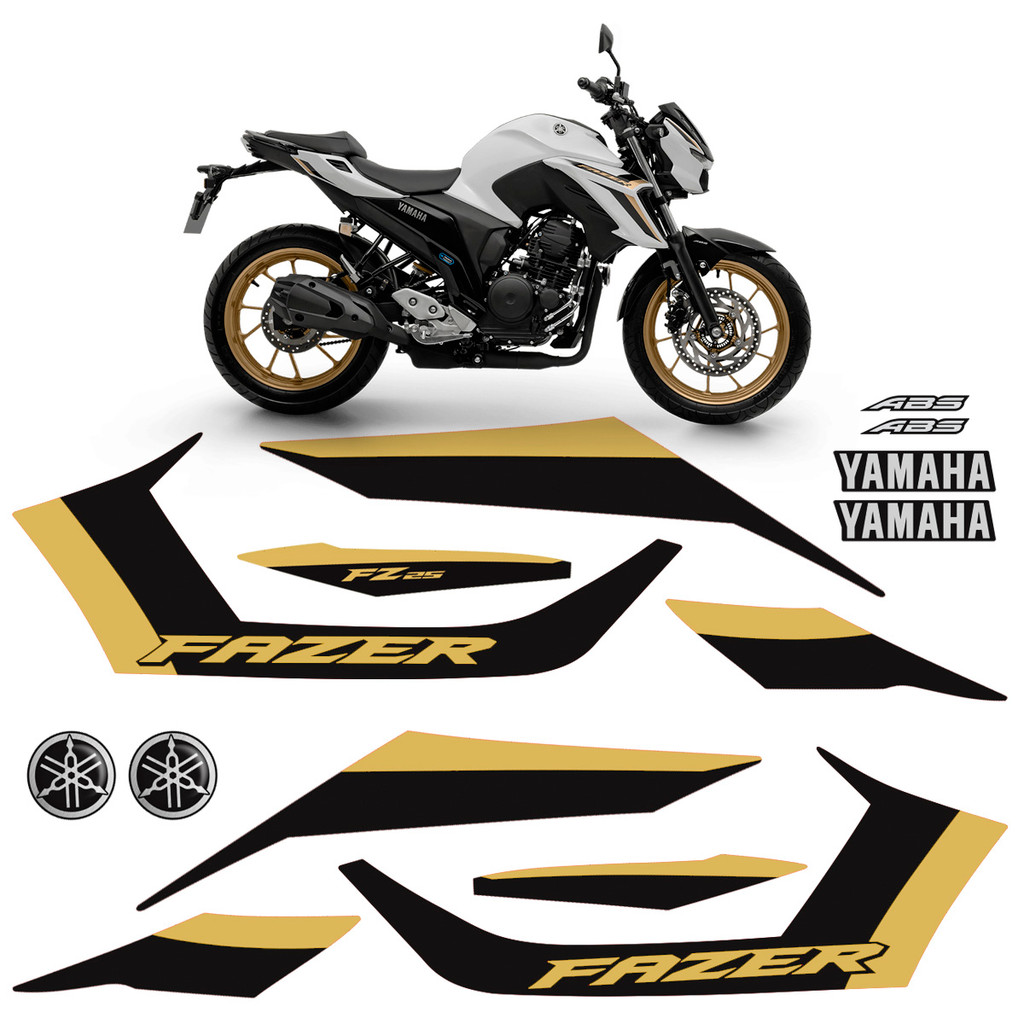 Adesivos Para Yamaha Fazer 250 FZ25 2025 Moto Branca + Logos | Shopee ...