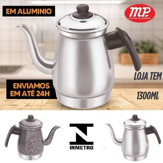 Bule Em Prático E Atraente Alumínio 1300ML Polido Ou Grafite Ou Preto Facilita A Limpeza MP Alumínio em Oferta na Shopee