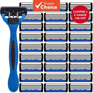 Conjunto De Barbeador Manual Masculino , Navalha De Segurança , Lâminas De Barbear Para Remoção De Pelos De 6 Camadas , em Oferta na Shopee