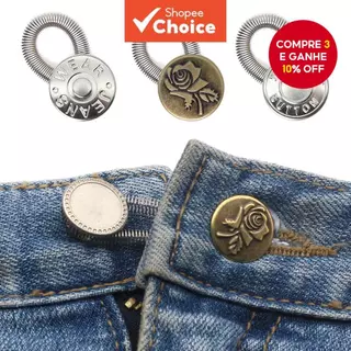 Mix 5 Peças Extensor De Botão Elástico Kit De Correção De Cintura Ajustável Substituição Jeans em Oferta na Shopee