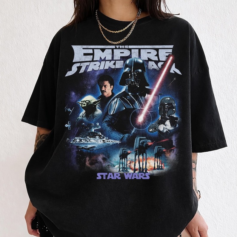 Mina Hana」Camiseta Unissex Star Wars Tema Vintage 90s Estampa 