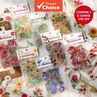 40 Pcs Plant Nature Series Retro Journal Stickers Scrapbooking PET Material De Jornalismo De Adesivos Papel De Raspador em Oferta na Shopee
