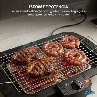 Churrasqueira Churrasqueira Elétrica Compacta 1500W 110V Sem Fumaça Para Apartamento Portátil Bancada Cozinha110V Portát