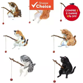 Estátua De Ornamento De Resina De Pesca De Gato Para Decoração De Aquário E Tanque De Peixes em Oferta na Shopee