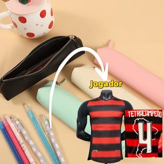Novo Estojo de Lápis em Couro PU Grande Capacidade para Ideias de Armazenamento de Alunos do Ensino Fundamental e Médio