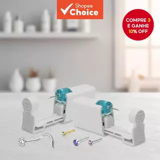 1 Peça Kit de Piercing de Nariz em Aço Inoxidável com Pistola de Perfuração Descartável para Uso Doméstico em Oferta na Shopee