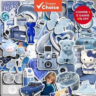 50 Peças Adesivos Oceano Azul-Decalques Washi DIY Para Laptop , Scrapbooking E Artesanato em Oferta na Shopee