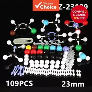 Kit De Modelo Molecular 109 Unidades , Conjunto De Estrutura De Química Orgânica De 23 Mm Para Professores De Alunos Uni em Oferta na Shopee