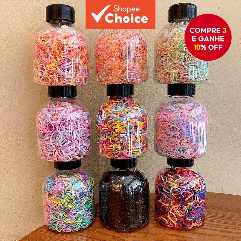 1000 Peças De Elásticos De Cabelo Coloridos – Faixas De Rabo De Cavalo Macias E Sem Emaranhados Para Mulheres Crianças