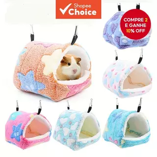 Cama para Pequenos Animais: Ninho para Coelho, Porquinho-da-Índia e Casa para Hamster, confortável e quente. em Oferta na Shopee