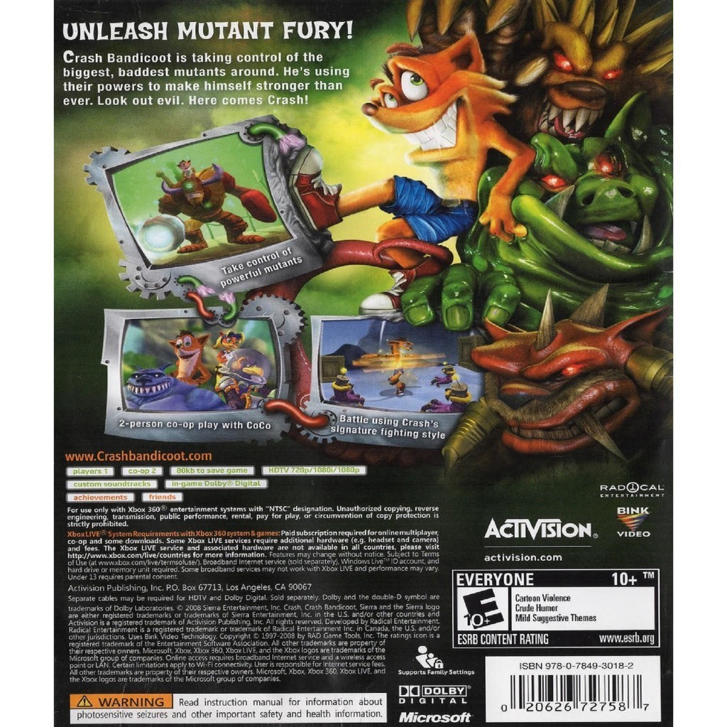 xbox360★CRASH MIND OVER MUTANT 海外版 PAL Crash Mind Over Mutant - XBOX 360 RGH/JTAG/AURORA | Shopee Brasil