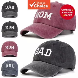 Chapéu desgastado desbotado, boné de beisebol bordado Hip Hop retrô mãe pai, chapéu de sol ajustável em Oferta na Shopee