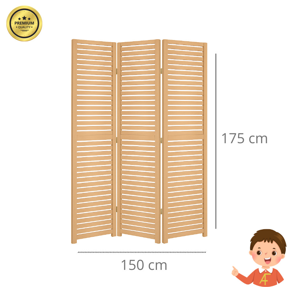 Biombo Ripado Oliver 3 Folhas em Madeira MDF | Shopee Brasil