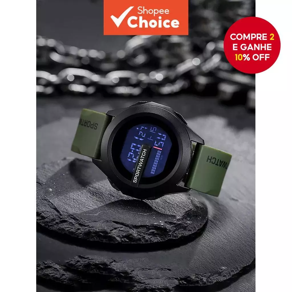 Relógio Masculino Pro Série À Prova De Água Salgada , Mostrador Digital , Faixa De Borracha , Durável , Versátil