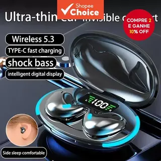 X55 Mini Sem Fio Bluetooth 5.3 Fone De Ouvido Leve Estilo Earplug Sono Fones Alta Fidelidade Música Estéreo em Oferta na Shopee