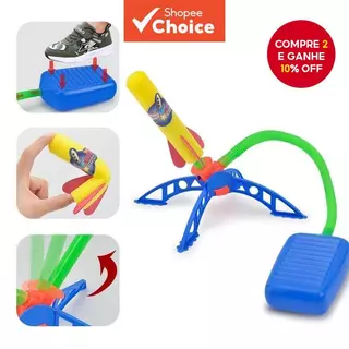 Brinquedo Lançador De Foguetes Voadores Infantis-Jogo Ao Ar Livre Ativado Por Pé Ajustável Para Festa De Aniversário em Oferta na Shopee