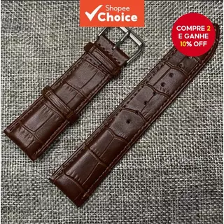 Venda direta da fábrica pulseira de couro genuíno padrão de crocodilo alça de fivela de pino padrão de bambu em Oferta na Shopee