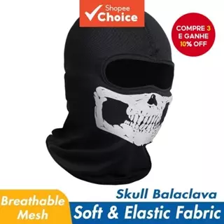 Máscara Fantasma Call of Duty, Balaclava de Esqueleto para Cosplay, Uso em Motocicletas, Halloween e Festas. em Oferta na Shopee