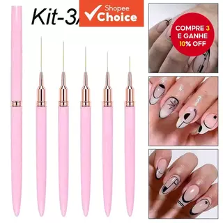 Kit-3/5 Tamanho-7/9/11/15/25mm Pincéis Para Nail Art Pincel Pintura Em Gel UV Ferramenta Manicure em Oferta na Shopee