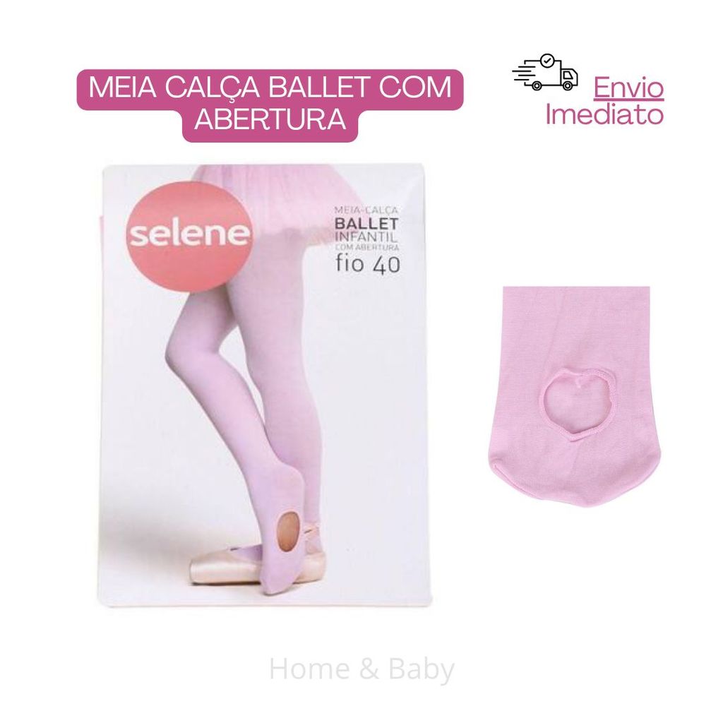 Meia Calça Ballet Infantil Fio 40 com Abertura Selene | Shopee Brasil