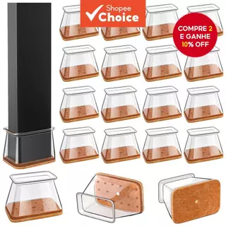 Protetores De Pés De Cadeira Retangulares, 16 Peças De Silicone E Feltro, Ideais Para Pisos De Madeira, Sem ruído em Oferta na Shopee
