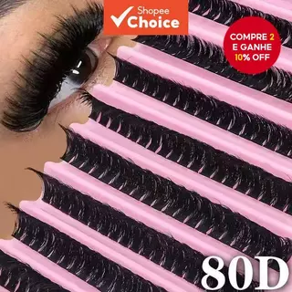 80D Cílios Individuais 8-16mm 200un Bandeja Mista de Cílios Naturais Look DIY Extensão de Cílios Volume Cílios Postiços em Oferta na Shopee