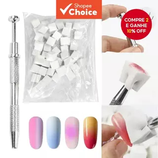 1Pc + 50 Pçs 1 * 1cm Pequeno Gradiente De Unhas Esponja Macia Design Quadrado Desenho Pintura Carimbo Cor Fade Bloco Blu em Oferta na Shopee