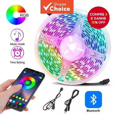 Fita LED RGB usb SMD 5050 Flexível 2835 Branca Para Decoração De Quartos De Dormir
