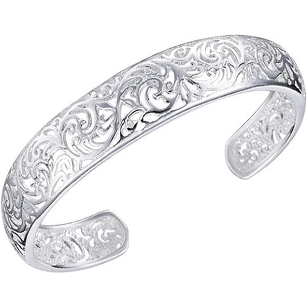 Pulseiras, Pulseira Aberta de Prata Esterlina 925 para Mulheres ...