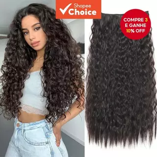 Peruca Longa Encaracolada Com 5 Clipes , Extensão De Cabelo Sintético De Uma Peça Para Volume De 22 Polegadas em Oferta na Shopee